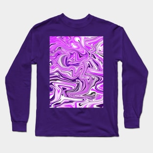 Purple Digital Fluid Art Long Sleeve T-Shirt